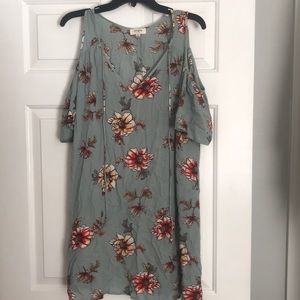 Umgee cold shoulder dress with front tie